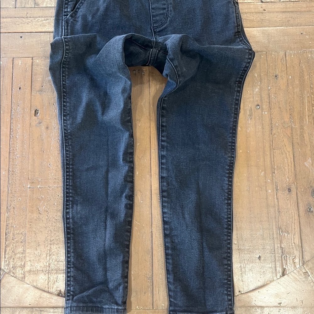 Gap black denim jeans overalls girls large 10 slim fit skinny - Picture 3 of 10
